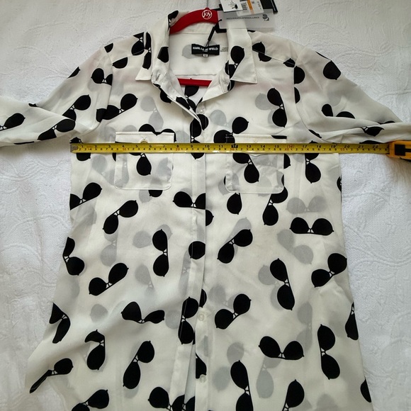 Karl Lagerfeld Paris Sunglasses Blouse size Small NWT - Picture 7 of 10